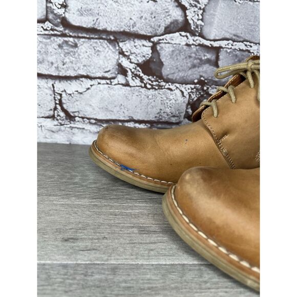 V-Italia Tan Brown Leather Combat Casual Zip Ankle Boots Women Sz 39EU/8.5M US - Picture 13 of 16